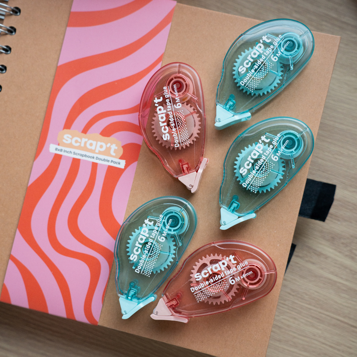 Glue Roller 5 Pack Double Sided Tape Dispenser